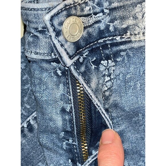 Gap Girlfriend Jeans Floral Print Distressed Skinny Womens Coquette Grunge 2/26 - Picture 9 of 9